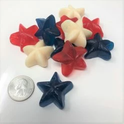 Beulah's Candyland Patriotic Gummi Stars 2 Pounds Red White Blue Candy